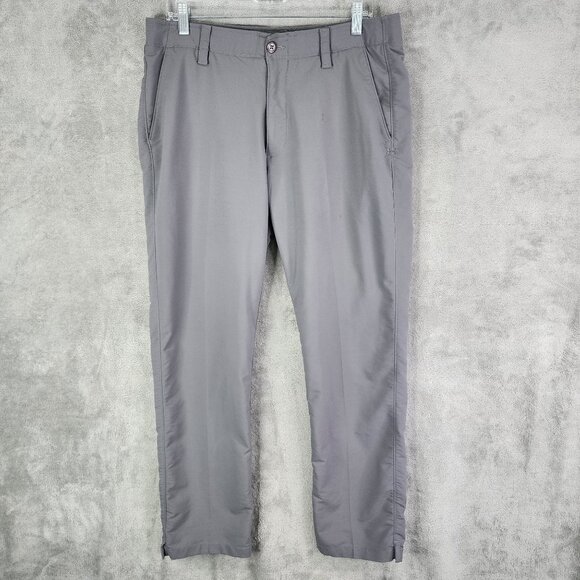 Mens Gray Under Armour Loose Fit Pants Tapered Golf Stretch Polyester Size 36X32 - Picture 2 of 12